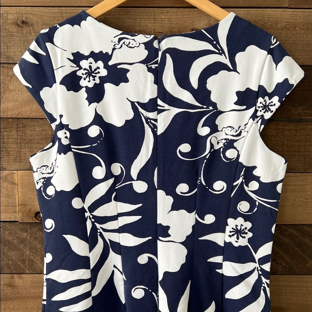 Lilly Pulitzer Women's Briella Dress Bright Navy Johnny B Fit & Flare Dress XL - Picture 6 of 8